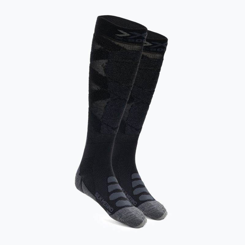 X-Socks Ski Silk Merino 4.0 μαύρες/σκούρο γκρι κάλτσες μελανζέ