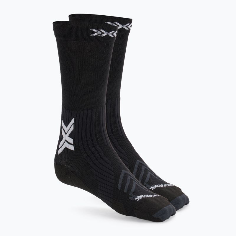 X-Socks Run Expert Silk Merino Crew x μαύρες/ανοιχτές γκρι κάλτσες