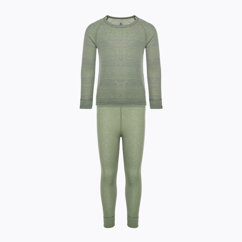 Παιδικά θερμικά εσώρουχα ODLO Active Warm Eco Long steel grey melange/matte green