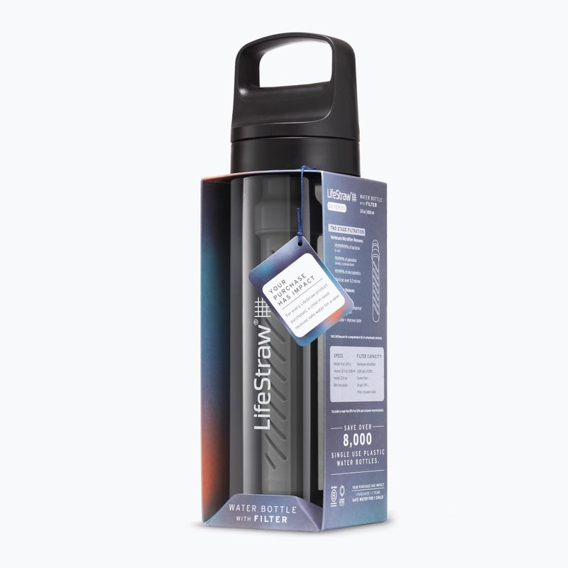 Μπουκάλι ταξιδιού Lifestraw Go 2.0 με φίλτρο 650ml μαύρο 3