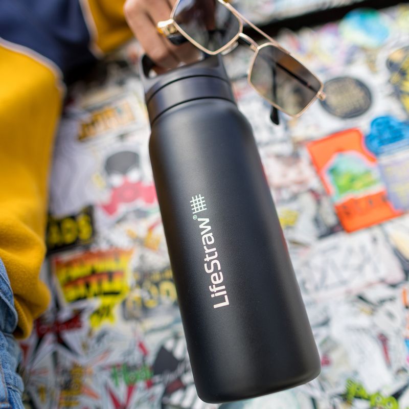 Lifestraw Go 2.0 Μπουκάλι ταξιδιού από χάλυβα με φίλτρο 1 l μαύρο 4