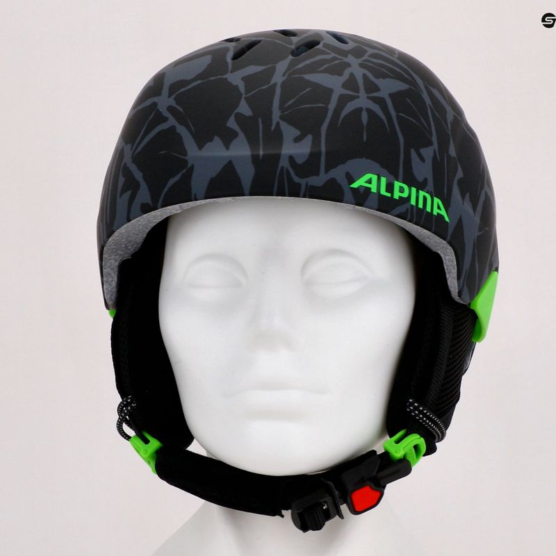 Παιδικά κράνη σκι Alpina Pizi black/green camo matt 15