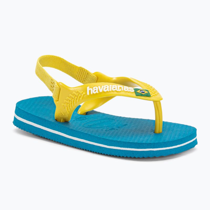 Havaianas Baby Brasil Logo II σαγιονάρες λευκές/μπλε/πράσινες/κίτρινες