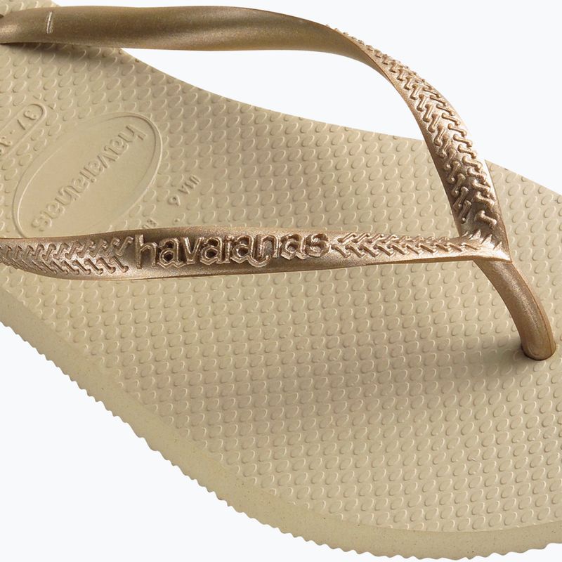 Γυναικείες σαγιονάρες Havaianas Slim sand grey / light golden 12