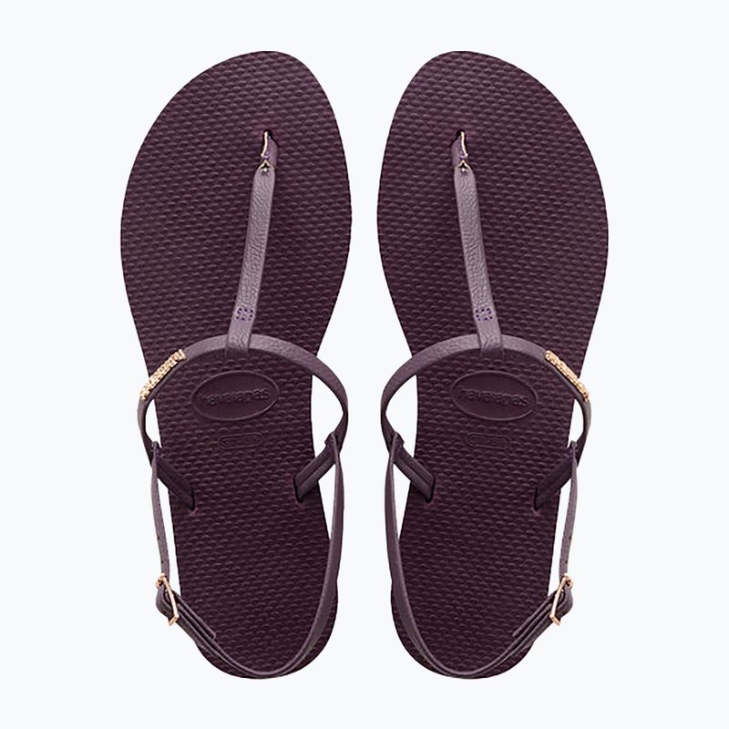 Γυναικεία σανδάλια Havaianas You Riviera μωβ/μαύρο/χρυσό 12