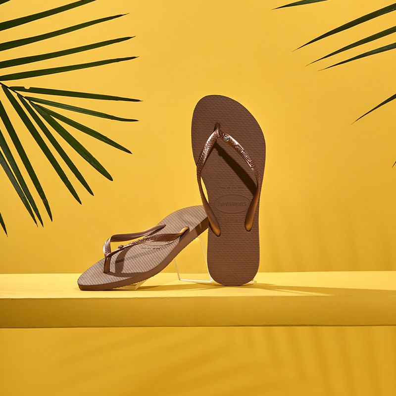 Γυναικείες σαγιονάρες Havaianas Slim Crystal Sw II rode gold 13