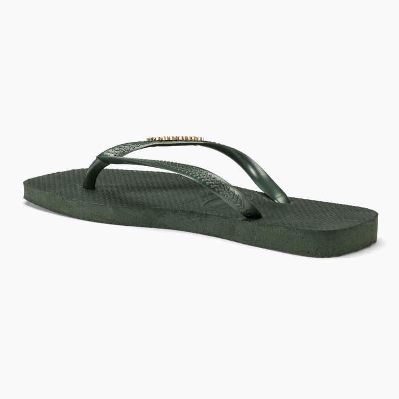 Γυναικείες σαγιονάρες Havaianas Square Logo Metallic green olive 3