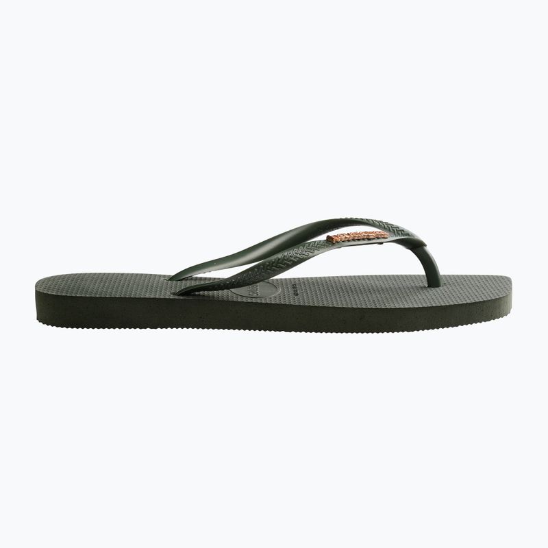 Γυναικείες σαγιονάρες Havaianas Square Logo Metallic green olive 9