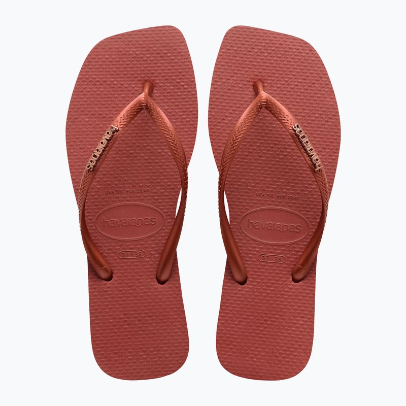 Γυναικείες σαγιονάρες Havaianas Square Logo Metallic mahogany 10