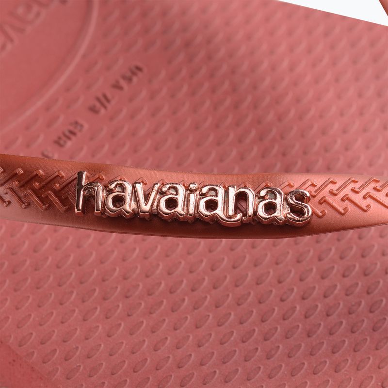 Γυναικείες σαγιονάρες Havaianas Square Logo Metallic mahogany 12