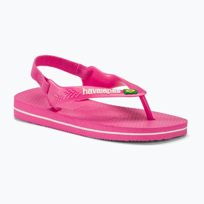 Παιδικά σανδάλια Havaianas Baby Brasil Logo II pink flux / white