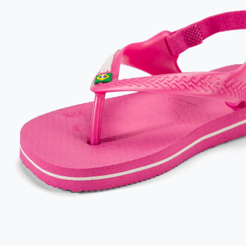 Παιδικά σανδάλια Havaianas Baby Brasil Logo II pink flux / white 8