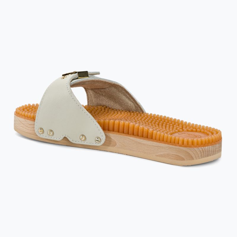 Γυναικείες παντόφλες Scholl Pescura Flat Massage Lea off white 3