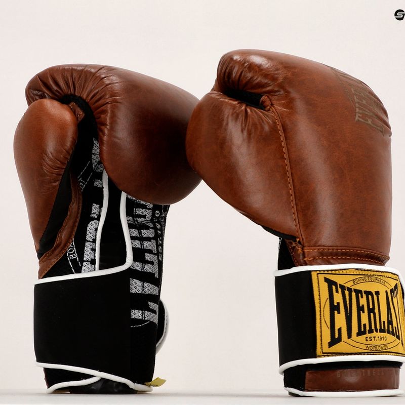 Everlast 1910 Classic καφέ γάντια πυγμαχίας EV1910 6