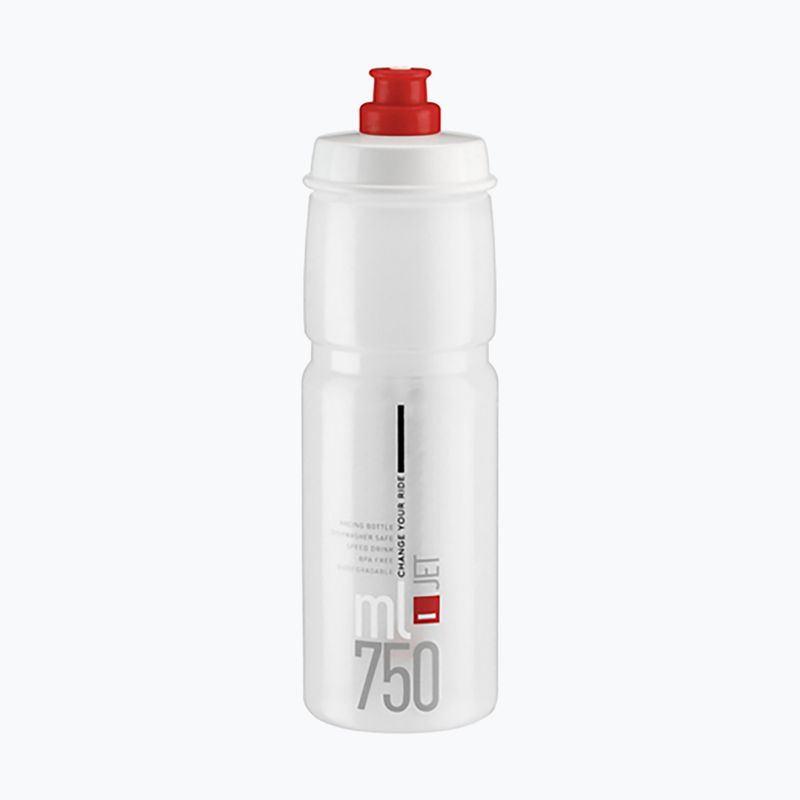 Παγούρι ποδηλάτου Elite Jet 750 ml clear/red logo