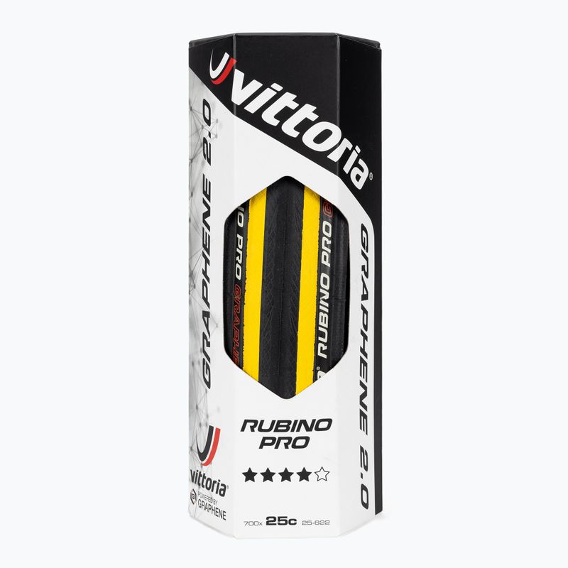 Ελαστικό Vittoria Rubino Pro G2.0 700x25C μαύρο/κίτρινο ελαστικό κύλισης 11A.00.139 2