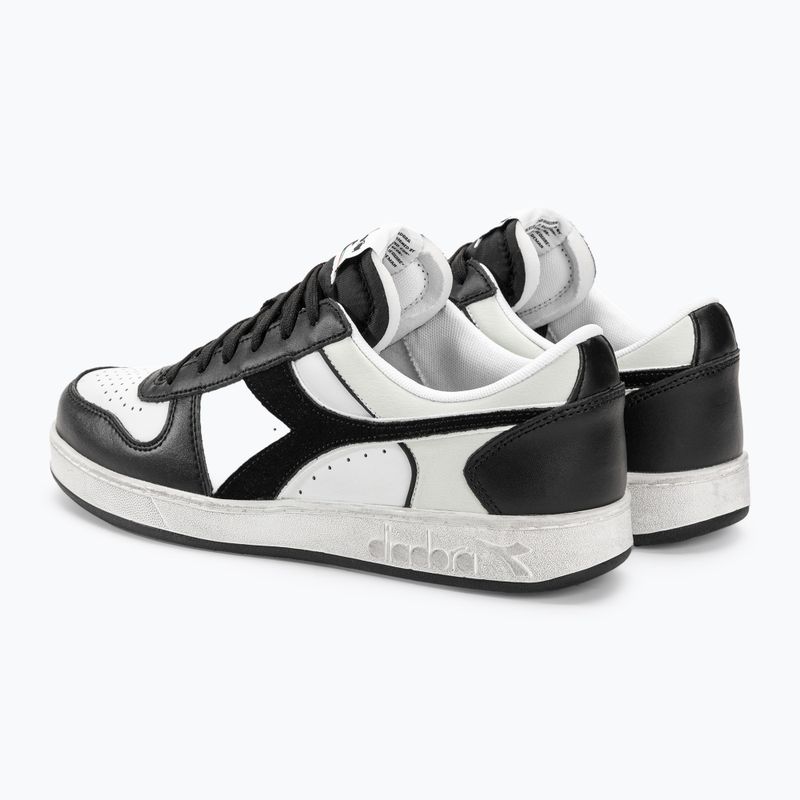 Diadora Magic Basket Low Icona Leather μαύρα/λευκά παπούτσια 4