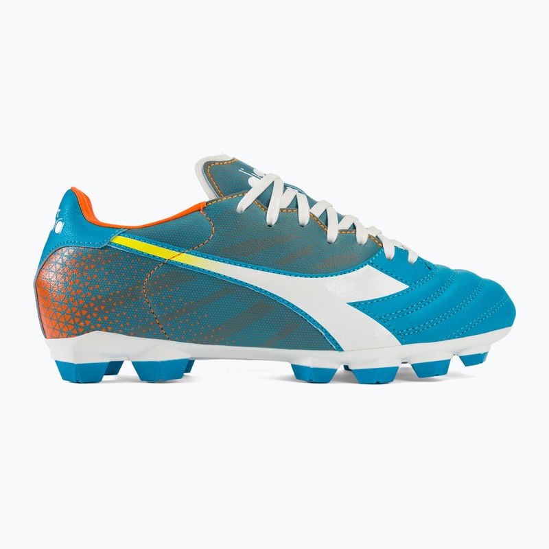 Ανδρικά παπούτσια ποδοσφαίρου Diadora Brasil Elite Veloce GR LPU blue fluo/white/orange 2