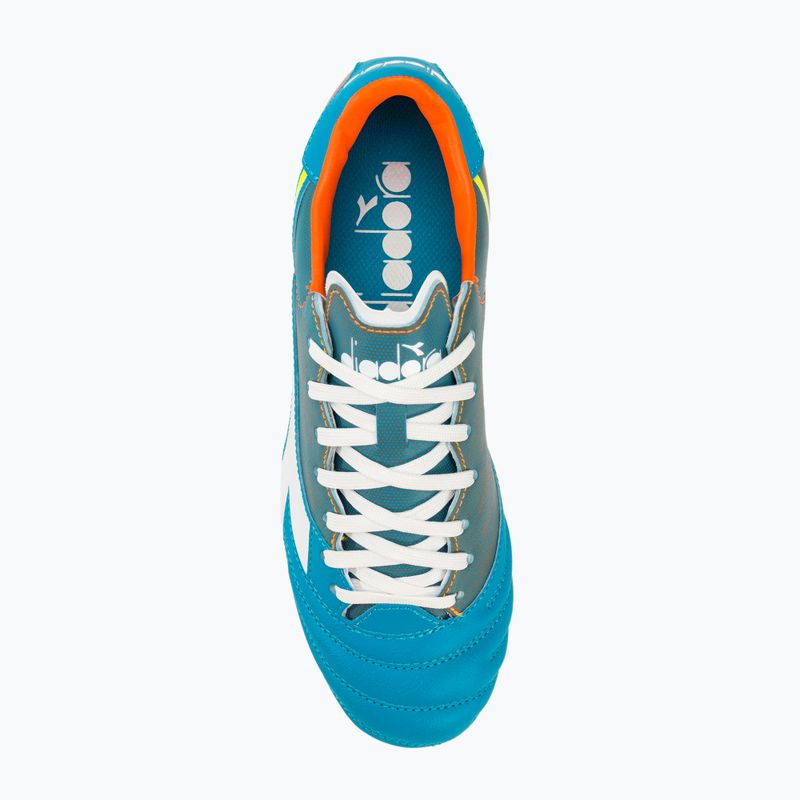 Ανδρικά παπούτσια ποδοσφαίρου Diadora Brasil Elite Veloce GR LPU blue fluo/white/orange 5