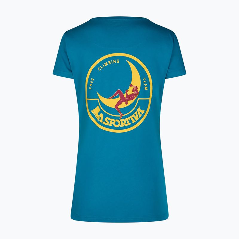 La Sportiva γυναικείο T-shirt Climbing on the Moon turchese/giallo 2