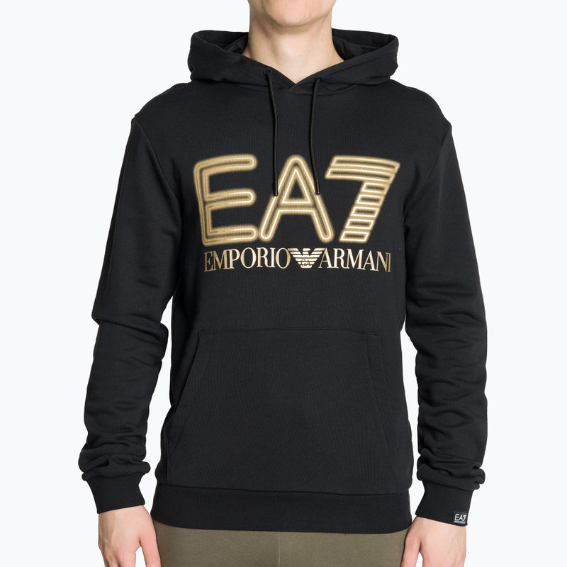 Ανδρικό φούτερ EA7 Emporio Armani Train Logo Series Oversize Logo Hoodie Coft black