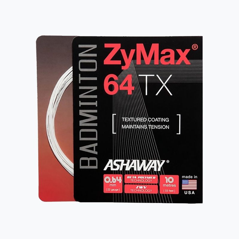 Χορδή μπάντμιντον ASHAWAY ZyMax 64 TX - σετ λευκό