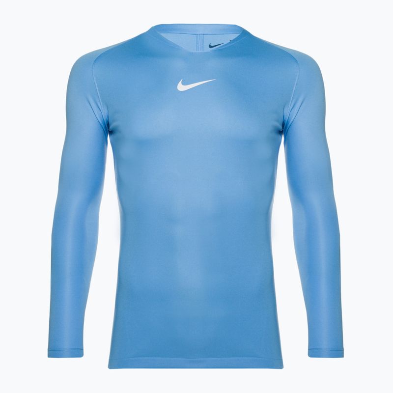 Nike Dri-FIT Park First Layer LS ανδρικό μακρυμάνικο θερμικό μπλέ/λευκό πανεπιστημιακό χρώμα