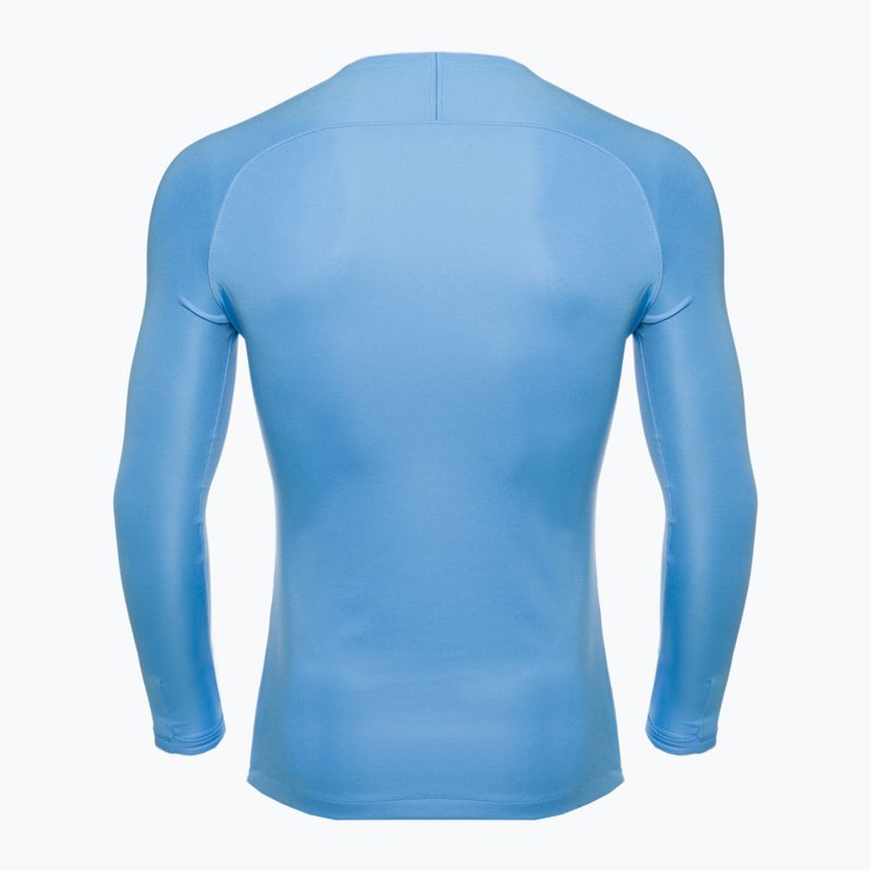 Nike Dri-FIT Park First Layer LS ανδρικό μακρυμάνικο θερμικό μπλέ/λευκό πανεπιστημιακό χρώμα 2