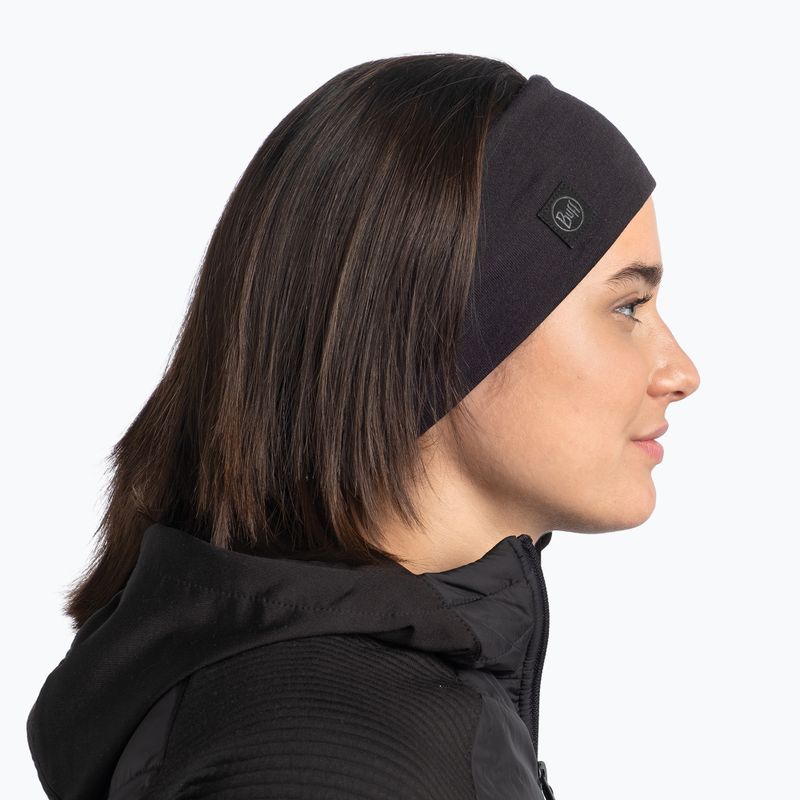 BUFF Merino Headband Wide στερεό μαύρο 6