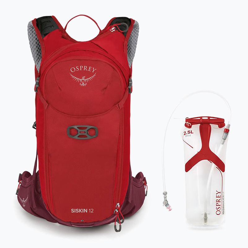 Σακίδιο πλάτης ποδηλάτου Osprey Siskin 12 l με waterskin 2,5 l ultimate red