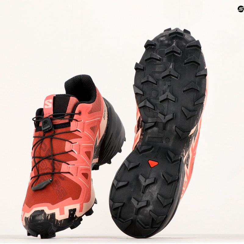 Salomon Speedcross 6 γυναικεία παπούτσια τρεξίματος από δέρμα αγελάδας/μαύρο/αγγλικό τριαντάφυλλο 14