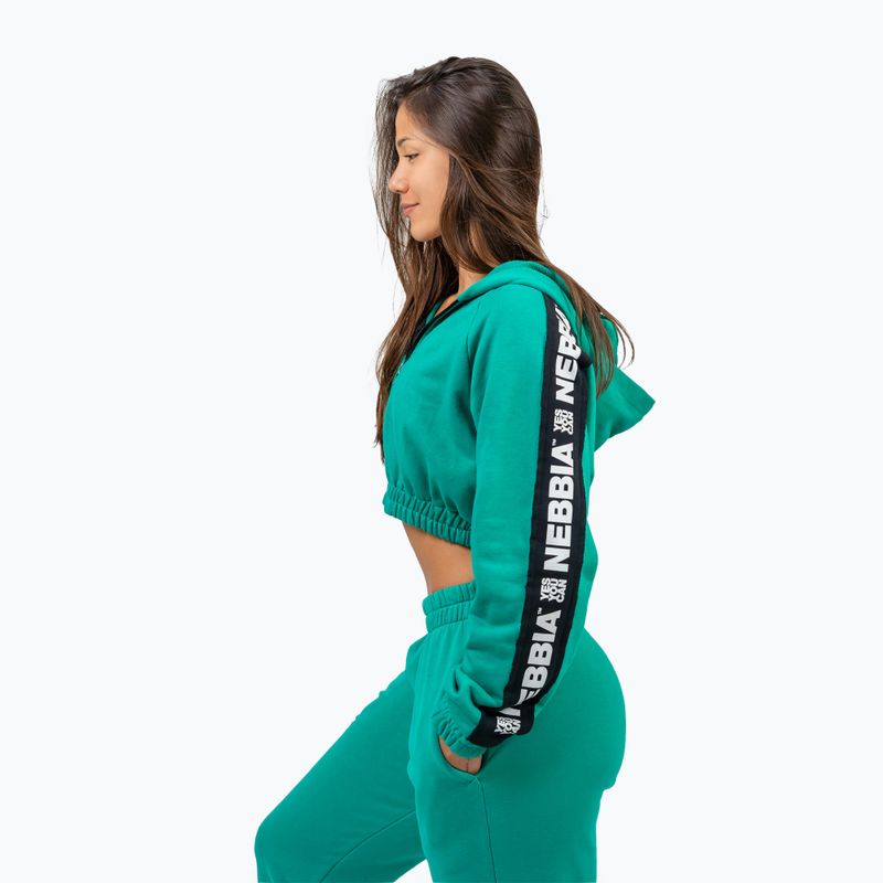 Γυναικείο φούτερ NEBBIA Crop Hoodie Iconic green 4