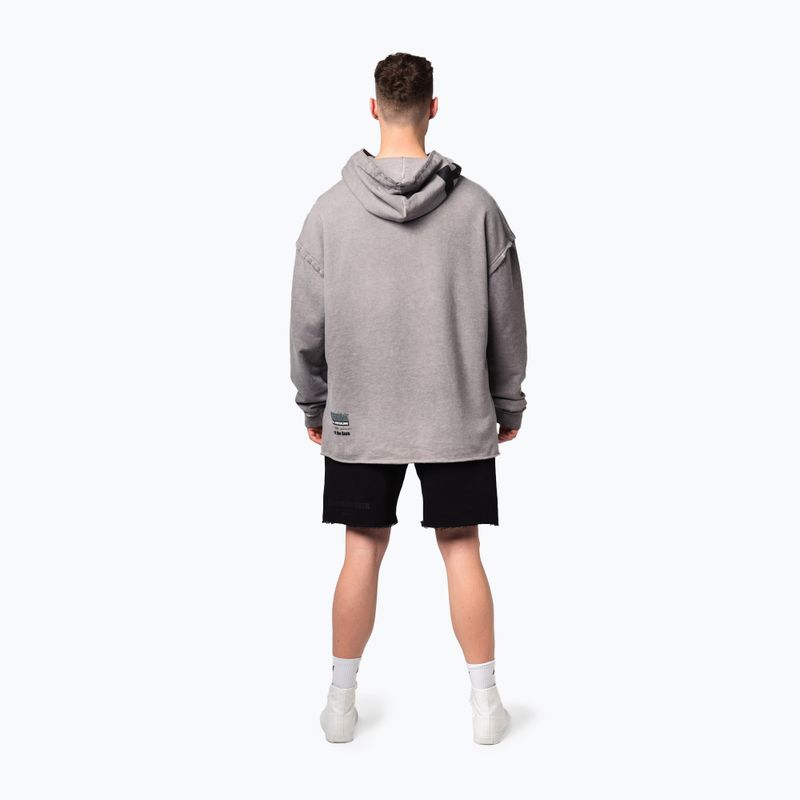 Ανδρικό φούτερ προπόνησης NEBBIA Washed-Off Hoodie NO BS ανοιχτό γκρι 3