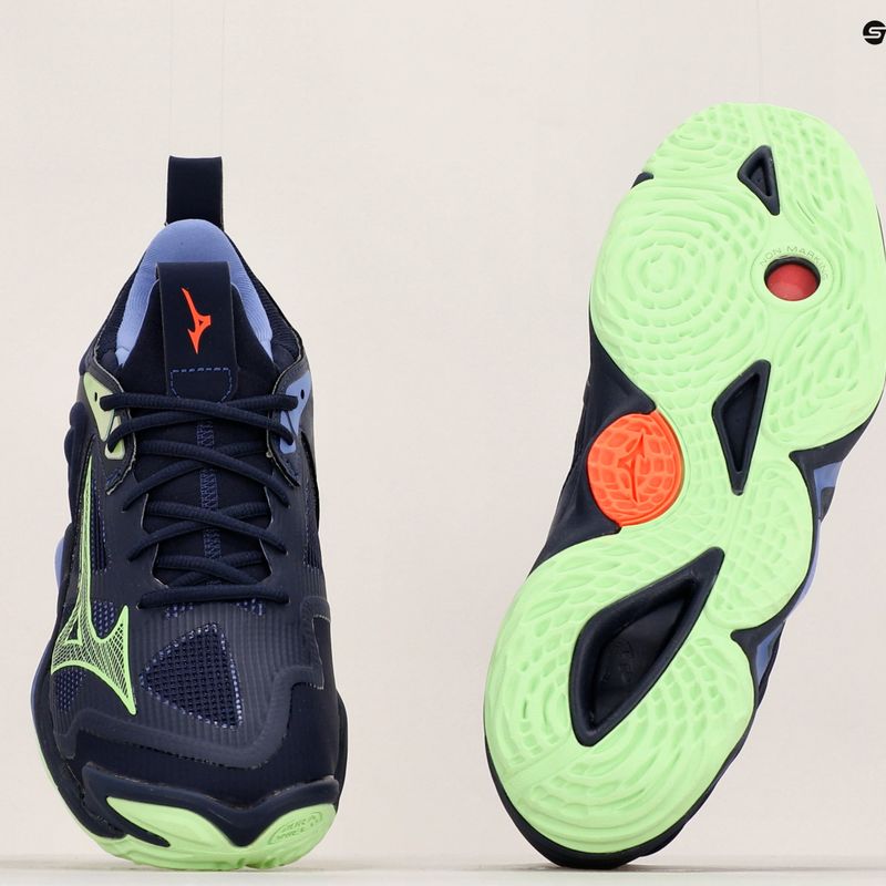 Ανδρικά παπούτσια βόλεϊ Mizuno Wave Momentum 3 βράδυ μπλε / tech green / lolite 13