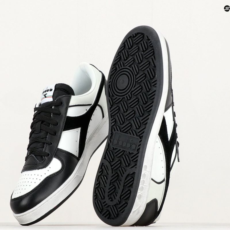 Diadora Magic Basket Low Icona Leather μαύρα/λευκά παπούτσια 14