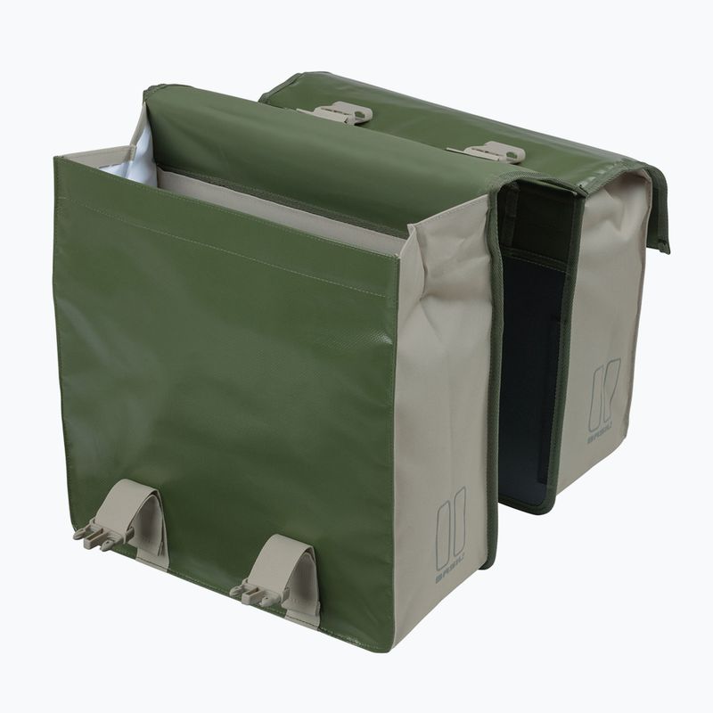 Basil Urban Load Double Bag 53 l πράσινο / άμμος ποδηλάτων panniers 5