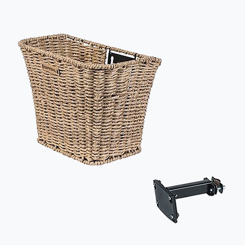 Μπροστινό καλάθι ποδηλάτου Basil Bremen Rattan Look FM+FM Stem Holder seagrass