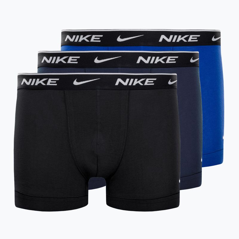 Ανδρικά σορτς μποξεράκια Nike Everyday Cotton Stretch Trunk 3Pk UB1 obsidian / game royal / black