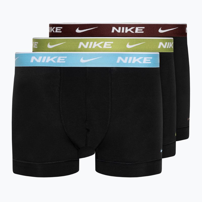 Ανδρικό μποξεράκι Nike Everyday Cotton Stretch Trunk 3 ζεύγη black/pear/aquarius/cark team red