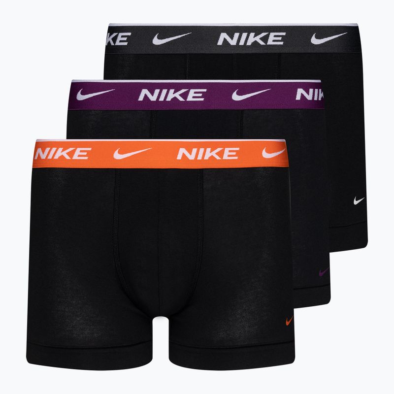 Ανδρικό μποξεράκι Nike Everyday Cotton Stretch Trunk 3 ζεύγη black/violet/orange