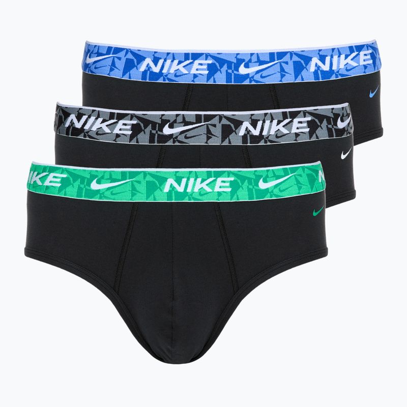 Ανδρικό σλιπ Nike Everyday Cotton Stretch Brief 3 ζεύγη black/green/black