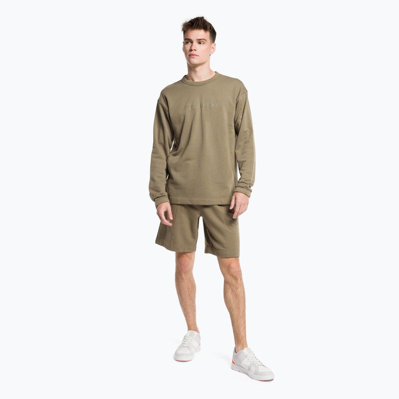 Ανδρικό σορτς προπόνησης Calvin Klein 8.5" Knit 8HU γκρι ελιά 2