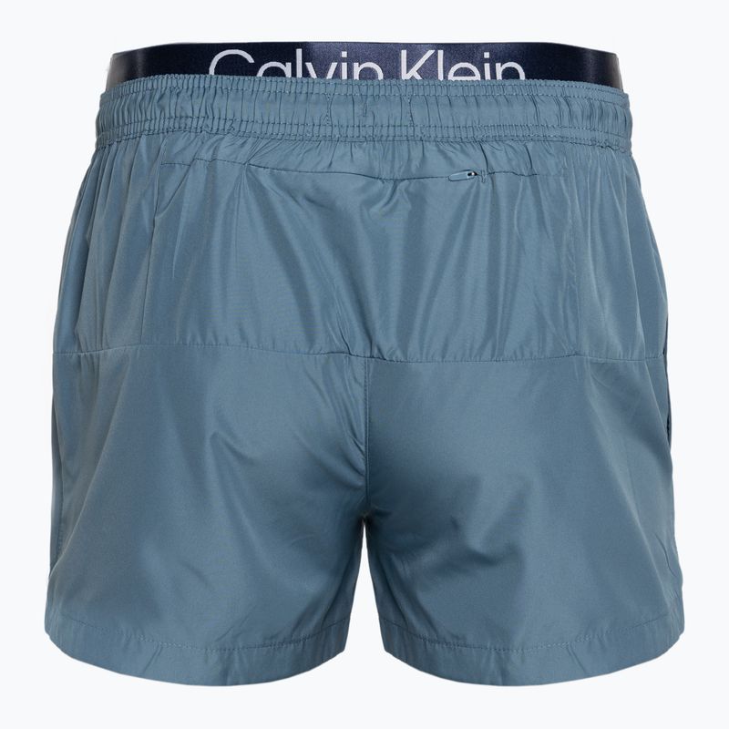 Ανδρικό Calvin Klein Short Double Waistband μαγιό σορτς σε σίγαση cerulean 2