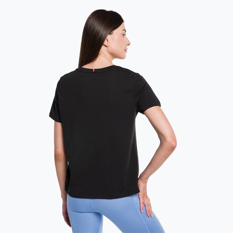 Tommy Hilfiger Performance Mesh Tee μαύρο γυναικείο μπλουζάκι προπόνησης 3