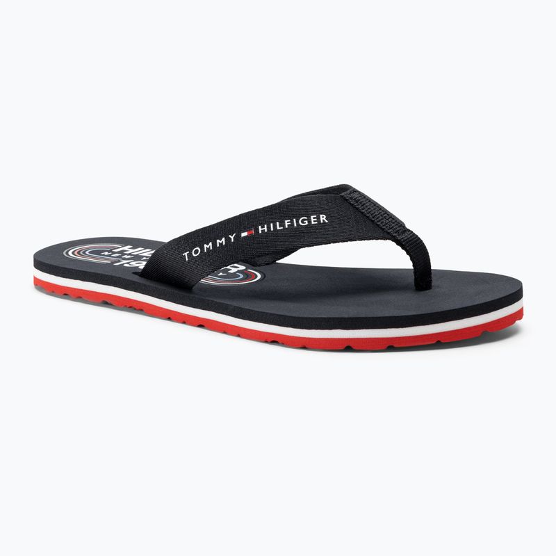 Γυναικείες σαγιονάρες Tommy Hilfiger Global Stripes Flat Beach Sandal red white blue