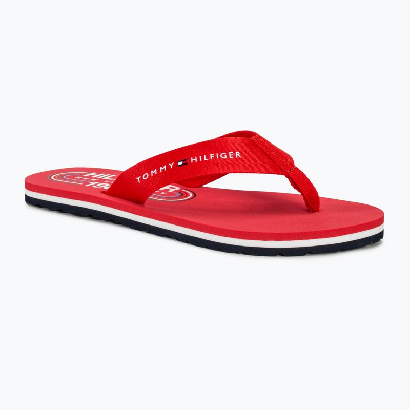 Γυναικείες σαγιονάρες Tommy Hilfiger Global Stripes Flat Beach Sandal fierce red