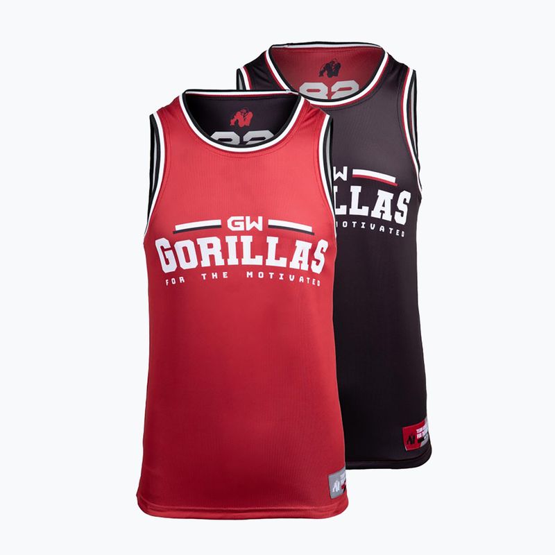 Gorilla Wear Keene κόκκινο/μαύρο ανδρικό μπλουζάκι προπόνησης 11