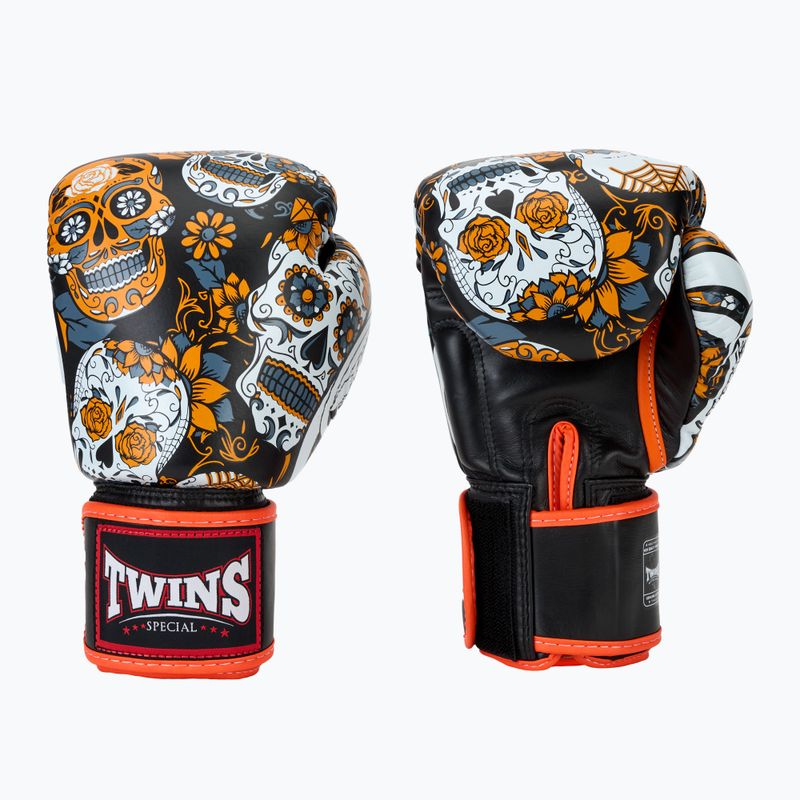 Γάντια του μποξ Twins Special Fancy FBGVL3-53 Skull orange/black 3