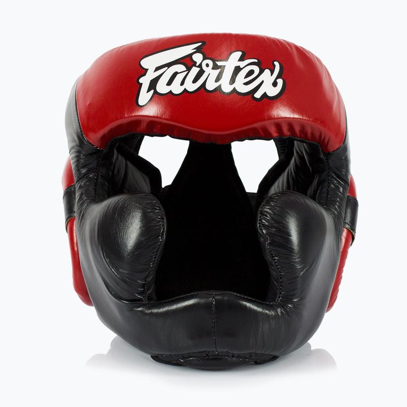 Κράνος πυγμαχίας Fairtex Diagonal Vision Sparring Headguard - Full Head Coverage black/red 2