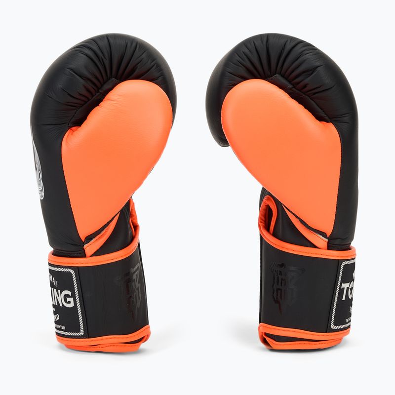 Top King Reborn Boxing Gloves Semi Leather λευκό/πορτοκαλί 4